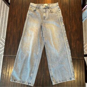 ASOS Light Blue Baggy Straight-Leg Denim Jeans with side detail Y2K 31x32